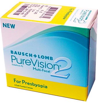 Mehrstärken-Kontaktlinse Purevision 2 for Presbyopia multifocal - zur Korrektur von Kurz- oder Weitsichtigkeit inkl. Lesefeld
