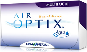 Mehrstärken-Kontaktlinse AIR OPTIX AQUA multifocal - zur Korrektur von Kurz- oder Weitsichtigkeit inkl. Lesefeld
